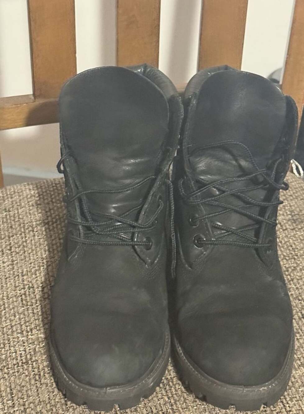 Timberland 6-Inch Premium Waterproof Boots Size 8 Black Leather